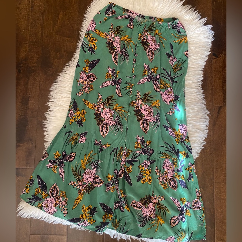 Floral Green Skirt
